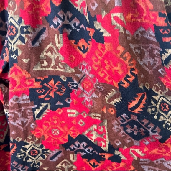 Vintage Saks Fifth Avenue Palazzo Pants Wide Leg Cropped Aztec Southwestern - Picture 3 of 10